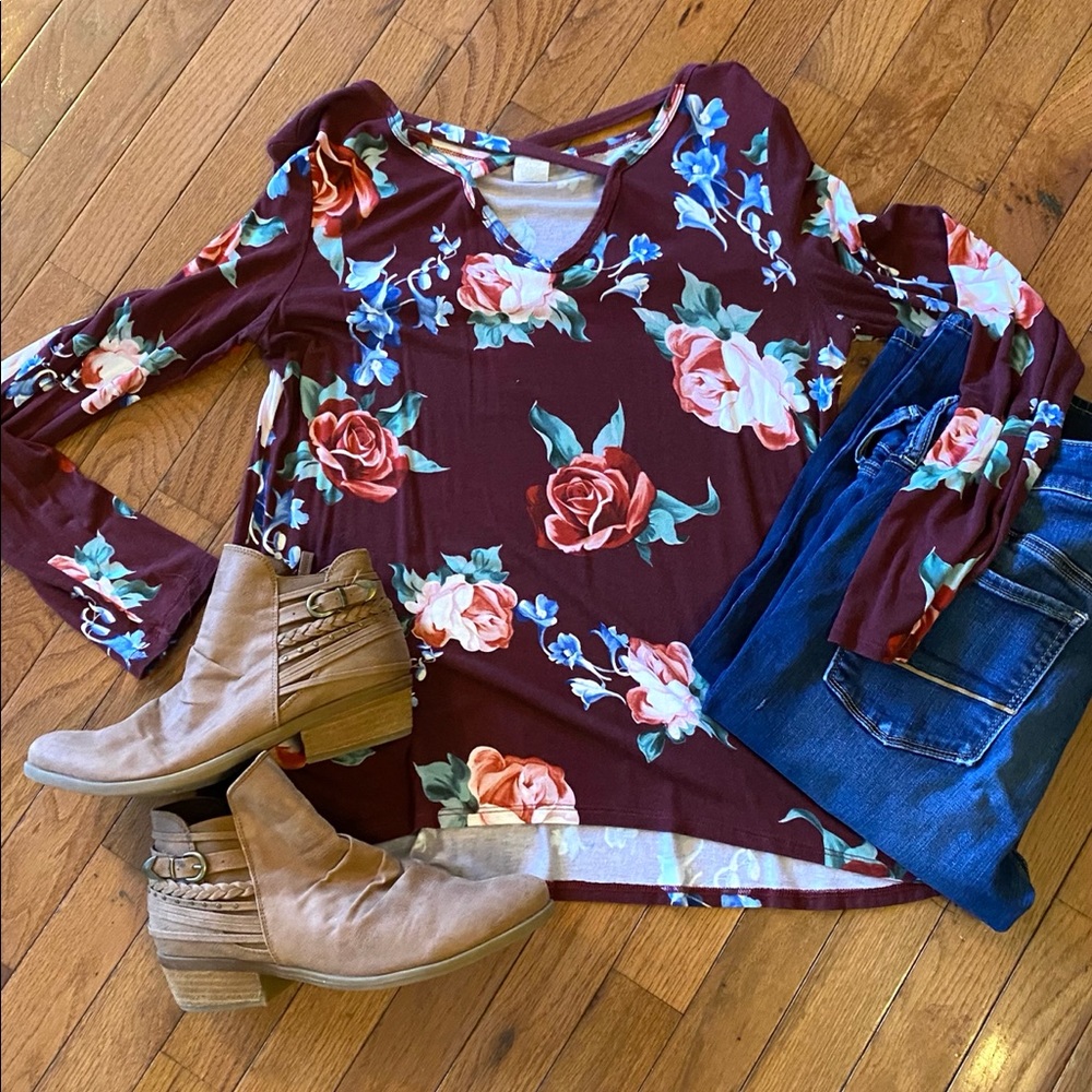Rosy Crisscross Top